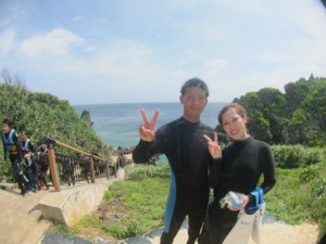 沖縄　ダイビング　真栄田岬　青の洞窟