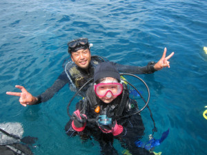 沖縄　体験ダイビング　慶良間　子供