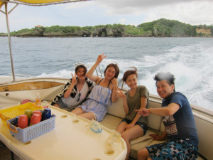 沖縄　体験ダイビング　船上