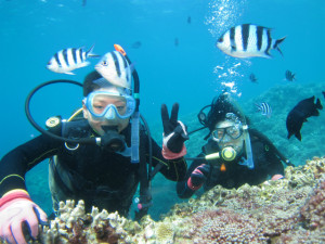 沖縄　体験ダイビング　笑顔