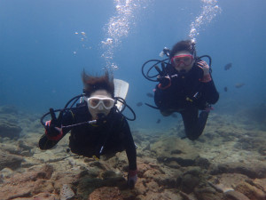 沖縄　ダイビング　砂辺　体験ダイビング　親子