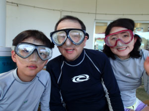 沖縄　ダイビング　真栄田岬　青の洞窟　体験ダイビング　親子