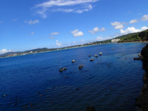 沖縄　ダイビング　真栄田岬　青の洞窟　体験ダイビング　親子