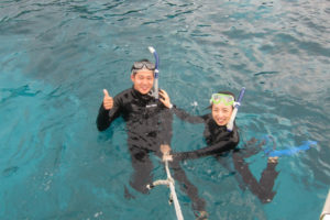 沖縄　体験ダイビング　合間のスノーケル
