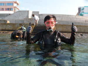 沖縄　体験ダイビング　記念撮影