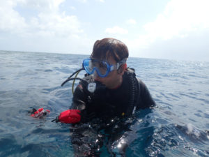 沖縄　ダイビング　慶良間　体験ダイビング　フルフェイスマスク