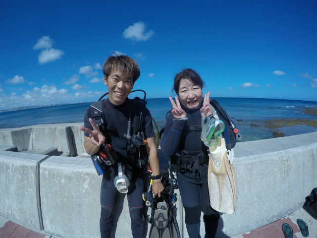 沖縄　砂辺　宮城海岸　砂辺　ダイビング　ビーチダイビング　体験ダイビング